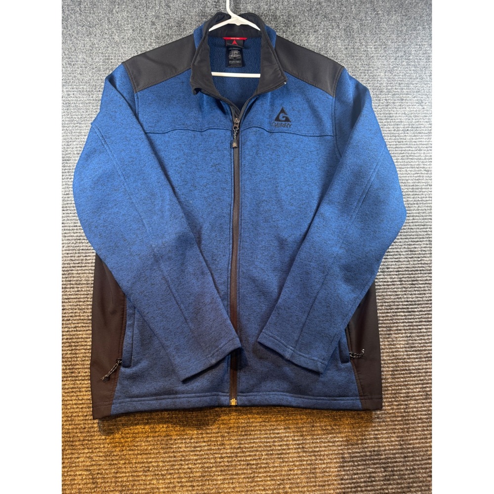 GERRY Mens Full Zip Fleece Lined Jacket Blue Black Size XXL